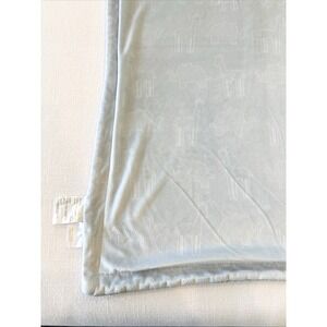 SL Home Fashions Blue Baby Blanket Plush Elephant Giraffe Embossed Animal Sherpa